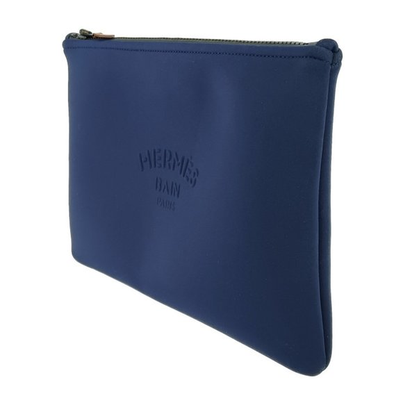 HERMES Hermes Truss Flat MM Neoban Pouch H104312M 01 Navy Polyamide Elastane ... - Picture 2 of 9